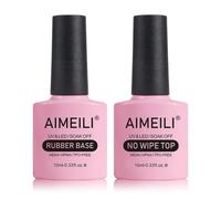 Aimeili HEMA Free Bash Base Gel Gel Polish e nessun kit per top coat di wipe Set immerso da up gel a gel limpido