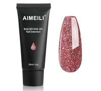 AIMEILI Kit di Ricostruzione Unghie Gel di Vetro - Estensioni delle Unghie Yinierte Bianco Crystal Rosa Color Glitter Nail Gel Extension, 30ml