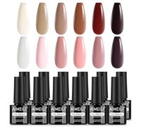 AIMEILI Kit Semipermanente Unghie Autunno 12 Colori Smalto Semipermanente Unghie UV LED Soak Off Smalti Gel Colorati Nail Art 5ml Kit 12-41