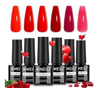 AIMEILI Kit Semipermanente Unghie Autunno 6 Colori Smalto Semipermanente Unghie UV LED Soak Off Smalti Gel Colorati Nail Art 5ml Kit 6-107