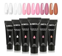 AIMEILI Nail Enhancement Gel Kit con smalto acrilico e costruttore 6 colori 15 ml trasparente rosa nudo UV LED