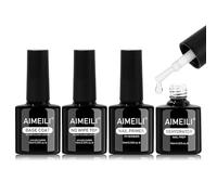 AIMEILI Nail Prep e Primer Base e Top coat Unghie per Gel, Dehydrator e Primer Base e Top Coat Semipermanente Unghie Kit 4 x 10ml