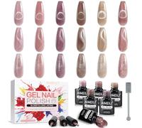 AIMEILI Occhio di Gatto Gel Smalto 6 Colori Cat Eye Gel Polish Set Smalto Semipermanente Unghie Soak Off Smalti per Unghie Nail Art 5ml Kit 6-104