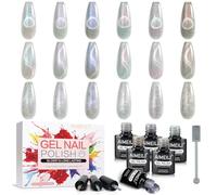AIMEILI Occhio di Gatto Gel Smalto 6 Colori Cat Eye Gel Polish Set Smalto Semipermanente Unghie Soak Off Smalti per Unghie Nail Art 5ml Kit 6-102