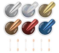 AIMEILI Polvere per Unghie Effetto Specchio 6 Colori Chrome Powder Nails Gold Silver Laser Polvere Unghie Cromate Glitter Nail Art Manicure