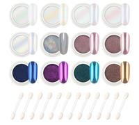 AIMEILI Polvere Unghie Effetto Perla Specchio 12 Colori Chrome Powder Nails Gold Mirror Effect Pearlescent Pigment Powder Glitter Nail Art - 1