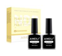 AIMEILI Primer e Nail Prep Disidratatore per Unghie Gel - Asciugatura Rapida, Non Lampada, Base Trucco Acrilico Bonder 2x10ml