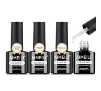AIMEILI Rubber Base Builder Gel Blooming Gel Colla per Unghie 4 x 8ml 7 IN 1 Builder Base Ricostruzione Semi Permanente Nail Glue UV Colla per Unghie Finte Blossom Clear Marble Art