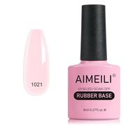 AIMEILI Rubber Base Rinforzo Semipermanente 8ml 5 in 1 Gel Ricostruzione Autolivellante Unghie per Semipermanente Strengthening Nail Polish - 1021