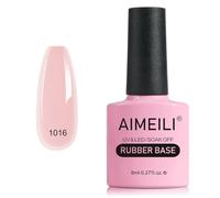 AIMEILI Rubber Base Rinforzo Semipermanente 8ml 5 in 1 Gel Ricostruzione Autolivellante Unghie per Semipermanente Strengthening Nail Polish - 1016