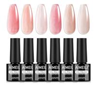 AIMEILI Semipermanente Jelly Cat Eye 6 Colori Occhio di Gatto Gel Smalto Semipermanente Unghie Soak Off Smalti Gel Colorati Nail Art 5ml Kit 6-103