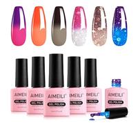 AIMEILI Set di smalti in gel soak off per lampada UV o LED, multicolore, colori misti, 6 pezzi da 8 ml, kit regalo 13