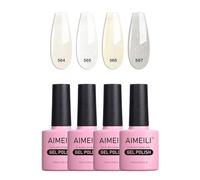 AIMEILI Shimmery Smalto Semipermanente Nude Colori Unghie Kit in Gel UV LED Soak Off Gel Nail Polish Set 4x10ML - Kit 31