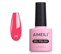 AIMEILI Smalti per Unghie Colori Smalto in Gel Fluo Semipermanente UV LED Soak Off - Neon Shocking Pink (055) 10ml