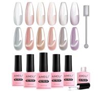 AIMEILI Smalto Cat Eye Semipermanente per Unghie Set Smalto Magnetico in Gel Lampada UV LED Unghie Nail Polish Gift Set 62, 6x8ML