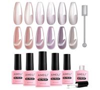 AIMEILI Smalto Cat Eye Semipermanente per Unghie Set Smalto Magnetico in Gel Lampada UV LED Unghie Nail Polish Gift Set 59, 6x8ML