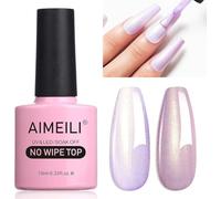 AIMEILI Smalto Gel Lucido Perla 10ml UV LED No Wipe Top Arcobaleno Facile da Usare Lucentezza Duratura