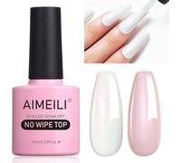 AIMEILI Smalto gel top coat con glitter perla, micro aurora, smalto gel trasparente, non si pulisce con lampada UV o LED, per nail art, lucida e lunga durata, 10 ml, 006