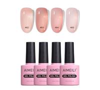 AIMEILI Smalto Semipermanente in Gel UV LED Soak Off per Unghie Colorati, Manicure Kit 4 x 10 ml Set Numero 22