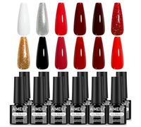 AIMEILI Smalto Semipermanente Natale 12 Colori Gel Unghie Rosso Natale Smalto Semipermanente Unghie Soak Off Smalti Gel Colorati Nail Art 5ml Christmas Kit 12-43