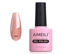 AIMEILI Smalto Semipermanente per Unghie in Gel UV/LED Soak Off - Nudo Pink Bianco Long-lasting Manicure - (464) 10ml