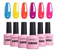 AIMEILI Smalto Semipermente Kit Semipermanente Unghie in Gel UV LED Fluo Smalti Colorati Gel per Manicure Soak Off Neon Gel Polish Set 6 x 10 ml - Set Numero 11