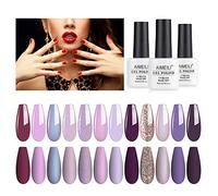 AIMEILI Smalto Semipermente Kit Semipermanente Unghie in Gel UV LED Smalti Colorati Gel per Manicure Soak Off Gel Polish Set 12 x 8ml - Set Numero 19