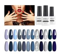 AIMEILI Smalto Semipermente Kit Semipermanente Unghie in Gel UV LED Smalti Colorati Gel per Manicure Soak Off Gel Polish Set 12 x 8ml - Set Numero 13