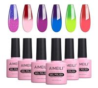 AIMEILI Smalto Semipermente Kit Semipermanente Unghie in Gel UV LED Smalti Colorati Gel per Manicure Soak Off che Cambia Colore con la Temperatura Gel Polish Set 6 x 10 ml - Set Numero 15