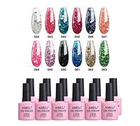 AIMEILI Smalto Semipermente per Manicure Smalti per Unghie in Gel Soak Off UV LED Colorati Set 12 x 10 ml - Set Numero 7
