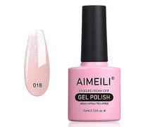 AIMEILI Soak Off UV LED Smalto in Gel Semipermanente- Sparkle Grapefruit (018) 10ml