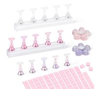 AIMEILI Supporto Unghie Nail Art Stand Set di 2 Supporti per Tips Pratica e Formazione Corso Nail Art e Gel Nail Tip Holder Supporto Magnetico per Unghie