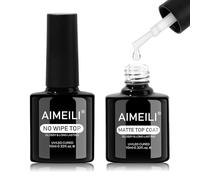 AIMEILI Top Coat Gel UV Lucido e Opaco, No Wipe Top Coat Semipermanente Matte Gloss Unghie Gel Smalto Unghie Set 2x10ml