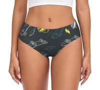 AIMeinn Graffiti Skateboard Stampa Versatile Elegante Donne Flessibilità Elastico Panty Comodi Slip Sensazione Delicato, Nero , XS