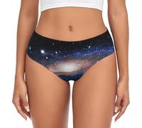 AIMeinn Sky Universe Space Print Versatile Elegante Donne Flessibilità Elastico Panty Comodi Slip Sensazione Delicato, Nero , XXL