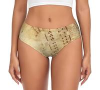 AIMeinn Spartiti Di Stampa Versatile Elegante Donne Flessibilità Elastico Panty Comodi Slip Sentirsi Delicato, Nero , 4XL