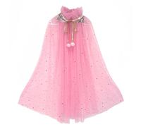 AIMEJZM 70cm Ragazze Principessa Capo Glittering Mesh Capo Piccole Ragazze Cappotto Rosa Per Costume Party Cosplay Dress Up