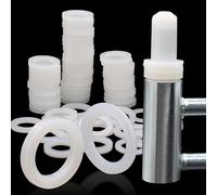 AIMEKE 120 anelli per porte della camera, rondelle in plastica, 10,2 mm × 15 mm × 1 mm, 2 mm (60 pezzi ciascuno), anelli di montaggio per porte della stanza (bianco)