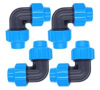 AIMEKE® 4 tubi in PE da 20 mm, raccordo a vite in PP, angolo di raccordo a 90 gradi, in plastica, per tubi PE80 PE100, installazioni interne ed esterne