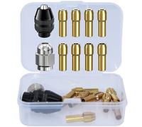 AIMEKE Set Di Adattatori Per Mandrino Per Trapano - Mandrino Per Trapano Dremel 4486 Nero - Pinze Argento 4485 Per Dremel - Dado A Pinza In Ottone Per Dremel 4000, Trio E Altro, con Scatola