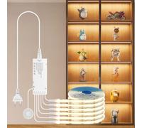 AIMENGTE COB LED Strip 3m, 6 rotoli 12V bianco caldo pannelli acustici COB LED Strip tagliabile, with touch and hand sweep dimmer switch, per armadi da vino, scaffali, armadi