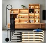 AIMENGTE Striscia LED COB da 3 m, 6 rotoli da 12 V, pannelli acustici bianco naturale, tagliabili, strisce LED COB, con interruttore touch e dimmer a mano, per cantine di vino, scaffali, armadi