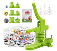 Aiment Macchina per il creatore di pulsanti, diverse misure 1+1,25+5,7 cm fai da te pulsante per punzonatrice, kit di 600 set di pulsanti da 25/32/58 mm, forniture e taglierina e libro magico