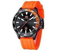 AIMES Orologi da uomo casual cronografo impermeabile sport militare orologio analogico movimento al quarzo elegante elegante orologio da polso elegante regalo orologio da uomo, Arancione, Orologio casual di affari del vestito sportivo di modo