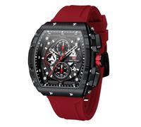 AIMES Orologi da uomo di lusso Steampunk Tonneau impermeabile regolabile cinturino in silicone cronografo calendario data business luminoso fresco grande quadrante