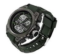 AIMES Orologi da uomo per sport all'aria aperta, impermeabile, militare, tattico, digitale, analogico, con data, multi funzione, con grande quadrante con allarme, cronometro per uomo, Verde e nero.,