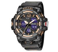 AIMES Orologi da uomo per sport all'aria aperta, impermeabile, militare, tattico, digitale, analogico, con data, multi funzione, con grande quadrante con allarme, cronometro per uomo, C-oro rosa.,