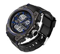 AIMES Orologi da uomo per sport all'aria aperta, impermeabile, militare, tattico, digitale, analogico, con data, multi funzione, con grande quadrante con allarme, cronometro per uomo, Blu e nero.,