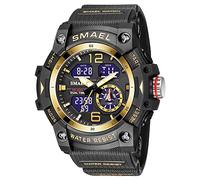 AIMES Orologi militari da uomo, per sport all'aria aperta, orologio tattico da polso militare, con cronometro LED, impermeabile, orologi militari da uomo (C-nero oro), Nero e oro., Large, sport moda