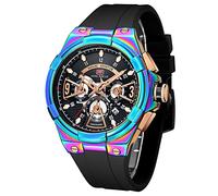 AIMES Orologi sportivi da uomo militari impermeabile multifunzione cronografo orologio luminoso cinturino in silicone orologi casual per uomo moda orologio da polso business orologio, B2-Symphony nero